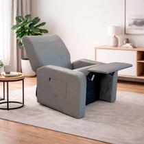Poltrona Reclinável Confortável Alpha Para Sala material sintético Cor: Sitetico Cinza Poltrona Reclinável Confortável Alpha Para Sala material sintético Cor: Sitetico Cinza