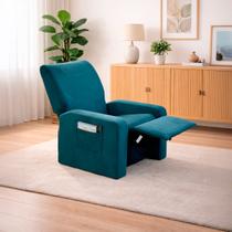 Poltrona Reclinável Confortável Alpha Para Sala Suede Cor: Suede Petroleo Poltrona Reclinável Confortável Alpha Para Sala Suede Cor: Suede Petroleo