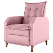 Poltrona Reclinável do Papai Ben Veludo Turkey Rosa Poltrona Reclinável do Papai Ben Veludo Turkey Rosa