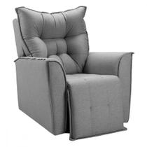 Poltrona Reclinavel Do Papai King Tecido Linho Chumbo Poltrona Reclinavel Do Papai King Tecido Linho Chumbo