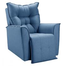Poltrona Reclinavel Do Papai Para Sala King Linho Azul Poltrona Reclinavel Do Papai Para Sala King Linho Azul