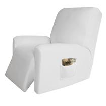 Poltrona reclinável elástica de microfibra Slipcover Easy-Going Snow White Poltrona reclinável elástica de microfibra Slipcover Easy-Going Snow White