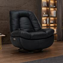 Poltrona Reclinável Elétrica com Massagem e Aquecimento Salvana L07 material sintético Preto - Lyam Decor Poltrona Reclinável Elétrica com Massagem e Aquecimento Salvana L07 material sintético Preto - Lyam Decor
