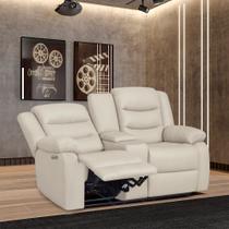 Poltrona Reclinável Elétrica Sala de Cinema Hollywood 2 Lugares com Massagem Aquecimento Baú Entrada USB/USB-C PU Bege G94 - Gran Belo Poltrona Reclinável Elétrica Sala de Cinema Hollywood 2 Lugares com Massagem Aquecimento Baú Entrada USB/USB-C PU Bege G94 - Gran Belo