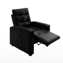Poltrona Reclinável Elétrica Titano Revestimento Sintético Preta