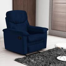 Poltrona Reclinável Essen Veludo Light Azul Poltrona Reclinável Essen Veludo Light Azul