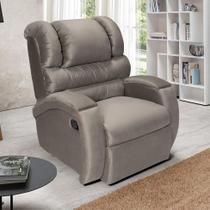 Poltrona Reclinável Imperial Suede Liso Cinza