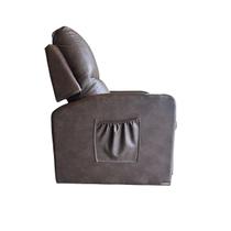 Poltrona Reclinável Massageador e Porta Copos material sintético Tabaco