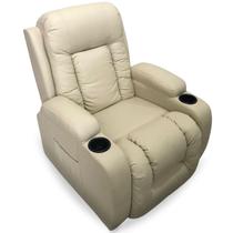 Poltrona Reclinável Massageadora e Aquecimento Papai Cadeira Massagem Relaxante Bege Importway Iwprm