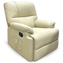 Poltrona Reclinável Massageadora material sintético Papai Sofa Cadeira Massagem Relaxante Bege Importway Iwprm