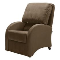 Poltrona Reclinável MH-1237 Herval Estofada Marrom C Poltrona Reclinável MH-1237 Herval Estofada Marrom C