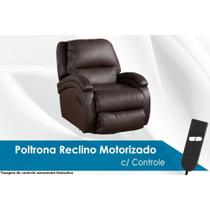 Poltrona Reclinável Motorizada p/ Sala Buenos Aires Magnum Zero Wall Giro e Balanço Courano Marrom - Probel