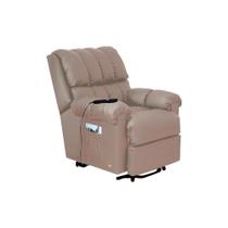 Poltrona Reclinável Motorizada p/ Sala Detroit Golden Zero Wall c/ Lift Courano Bege - Probel