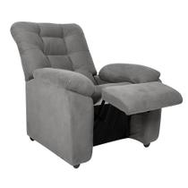 Poltrona Reclinável MX-61 Ônix Suede Cinza