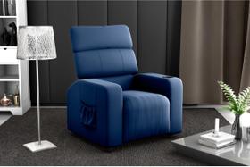 Poltrona Reclinável MX67 Pulse Veludo Azul E433 - Matrix