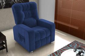 Poltrona Reclínavel MX7 Azera Veludo Azul E433 - Matrix