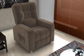 Poltrona Reclínavel MX7 Azera Veludo Marrom E426 - Matrix