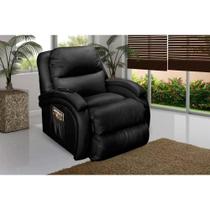 Poltrona Reclinável p/ Sala Divino Urbany Zero Wall Motorizada Giro e Balanço Courano Preto - Probel