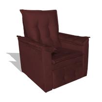 Poltrona Reclinável Papai Idoso Cilios Ibiza Suede Bordo - INCASA DECOR