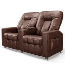 Poltrona Reclinável Para Cinema 2 Lugares Praddo Fh9 Pu Marrom Brilho Mpozenato Poltrona Reclinável Para Cinema 2 Lugares Praddo Fh9 Pu Marrom Brilho Mpozenato