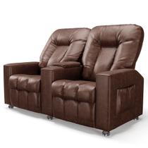 Poltrona Reclinável Para Cinema 2 Lugares Praddo FH9 PU Marrom - Mpozenato Poltrona Reclinável Para Cinema 2 Lugares Praddo FH9 PU Marrom - Mpozenato