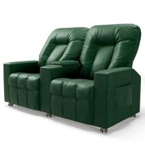 Poltrona Reclinável Para Cinema 2 Lugares Praddo FH9 PU Verde - Mpozenato Poltrona Reclinável Para Cinema 2 Lugares Praddo FH9 PU Verde - Mpozenato