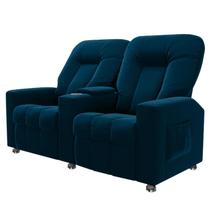Poltrona Reclinável para Cinema 2 Lugares Praddo Fh9 Veludo Azul Marinho - Mpozenato Poltrona Reclinável para Cinema 2 Lugares Praddo Fh9 Veludo Azul Marinho - Mpozenato
