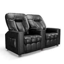 Poltrona Reclinável Para Cinema 2 Lugares Sora PU Preto Brilho FH1 - D'Rossi Poltrona Reclinável Para Cinema 2 Lugares Sora PU Preto Brilho FH1 - D'Rossi