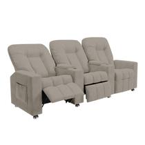 Poltrona Reclinável Para Cinema 3 Lugares Praddo FH9 Veludo Capuccino - Mpozenato Poltrona Reclinável Para Cinema 3 Lugares Praddo FH9 Veludo Capuccino - Mpozenato