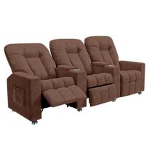 Poltrona Reclinável Para Cinema 3 Lugares Praddo FH9 Veludo Terracota - Mpozenato Poltrona Reclinável Para Cinema 3 Lugares Praddo FH9 Veludo Terracota - Mpozenato