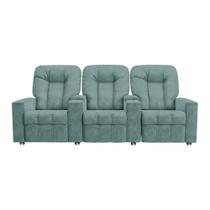 Poltrona Reclinável Para Cinema 3 Lugares Sora Veludo Azul Claro Fh1 - D'rossi Poltrona Reclinável Para Cinema 3 Lugares Sora Veludo Azul Claro Fh1 - D'rossi