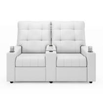 Poltrona Reclinável Para Cinema Parma 2 Lugares Baú USB PU Branco FH1 - D'Rossi