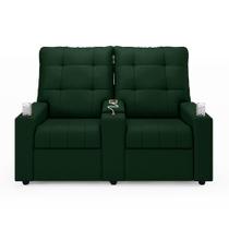 Poltrona Reclinável Para Cinema Parma 2 Lugares Baú Usb Veludo Verde Fh1 - D'rossi Poltrona Reclinável Para Cinema Parma 2 Lugares Baú Usb Veludo Verde Fh1 - D'rossi