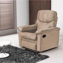 Poltrona Reclinável para Sala de Estar Mel Veludo Light Bege