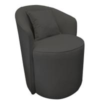 Poltrona Redonda Serena Suede Grafite Base Fixa C05 - D'rossi