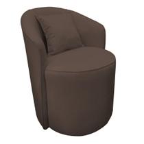 Poltrona Redonda Serena Suede Marrom Base Fixa C05 - D'rossi Poltrona Redonda Serena Suede Marrom Base Fixa C05 - D'rossi