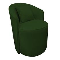 Poltrona Redonda Serena Suede Verde Base Fixa C05 - D'rossi