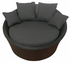 Poltrona redonda, sofá, chaise, orbit - 1m50cm em fibra sintética - Decorações, jardins, varandas e coberturas - Tecido Impermeável para áreas externa - Deck & Decor