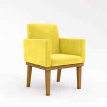 Poltrona + Reforçada Cadeira Escritório Recepção Amarelo