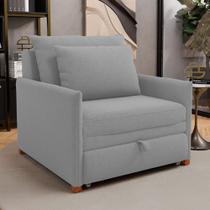 Poltrona Retrátil Cama Solteiro 2 em 1 Zia Confortável e Funcional Bouclê Cinza Claro - Desk Design Poltrona Retrátil Cama Solteiro 2 em 1 Zia Confortável e Funcional Bouclê Cinza Claro - Desk Design