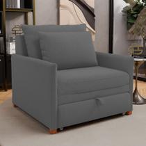 Poltrona Retrátil Cama Solteiro 2 em 1 Zia Confortável e Funcional Bouclê Cinza Escuro - Desk Design Poltrona Retrátil Cama Solteiro 2 em 1 Zia Confortável e Funcional Bouclê Cinza Escuro - Desk Design