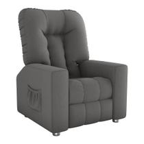 Poltrona Retrátil e Reclinável 82cm Com Tecido Suede Multimóveis Cr45261 Cinza Poltrona Retrátil e Reclinável 82cm Com Tecido Suede Multimóveis Cr45261 Cinza