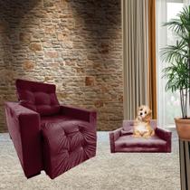 Poltrona Retrátil e Reclinável Com Apoio de Pés Cris Mais Sofá Pet Bob Raças Pequenas Diversas