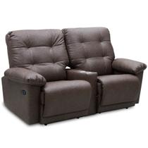 Poltrona Retrátil Reclinável Manual Cinema 2 Lugares Holly T03 Couro Cristal Tabaco - Lyam Decor