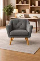 Poltrona Rita Decorativa Reforçada para Recepção Clínica Salão Sala de Estar Veludo COR:CINZA Poltrona Rita Decorativa Reforçada para Recepção Clínica Salão Sala de Estar Veludo COR:CINZA