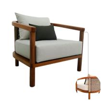 Poltrona Roa Madeira Corda Náutica Almofadas Impermeáveis Poltrona Roa Madeira Corda Náutica Almofadas Impermeáveis