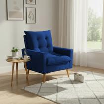Poltrona Sala 92cm Conforto Design Charmoso e Acabamento Que Valoriza o Ambiente Azul Ester Poltrona Sala 92cm Conforto Design Charmoso e Acabamento Que Valoriza o Ambiente Azul Ester