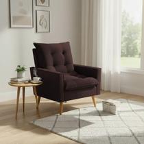 Poltrona Sala 92cm Design Moderno Toque Natural Para Completar O Ambiente Marrom Ester Poltrona Sala 92cm Design Moderno Toque Natural Para Completar O Ambiente Marrom Ester