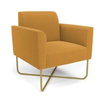 Poltrona Sala Base X Industrial Dourado Marisa Bouclê Mostarda Poltrona Sala Base X Industrial Dourado Marisa Bouclê Mostarda