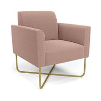 Poltrona Sala Base X Industrial Dourado Marisa Bouclê Rosê D03 - DRossi